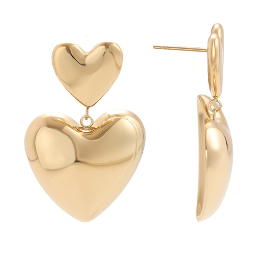 Earrings Double Heart