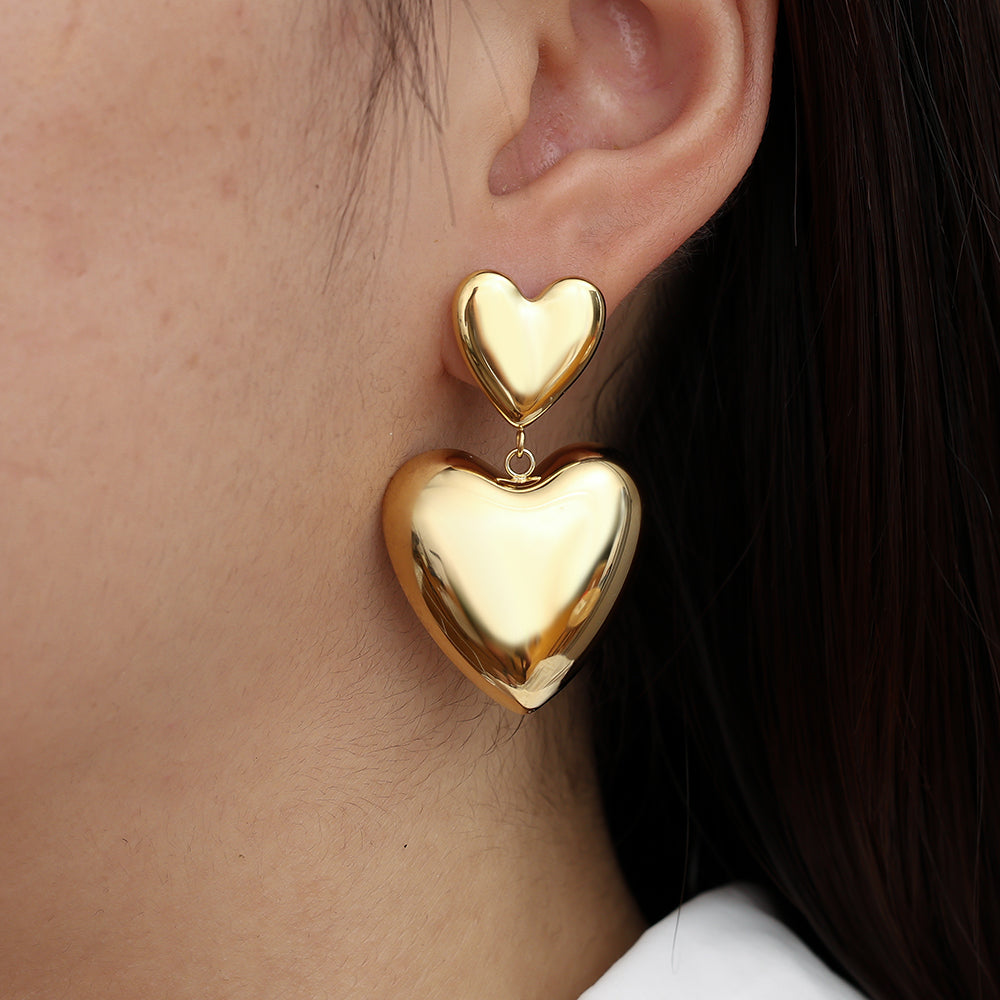 Earrings Double Heart