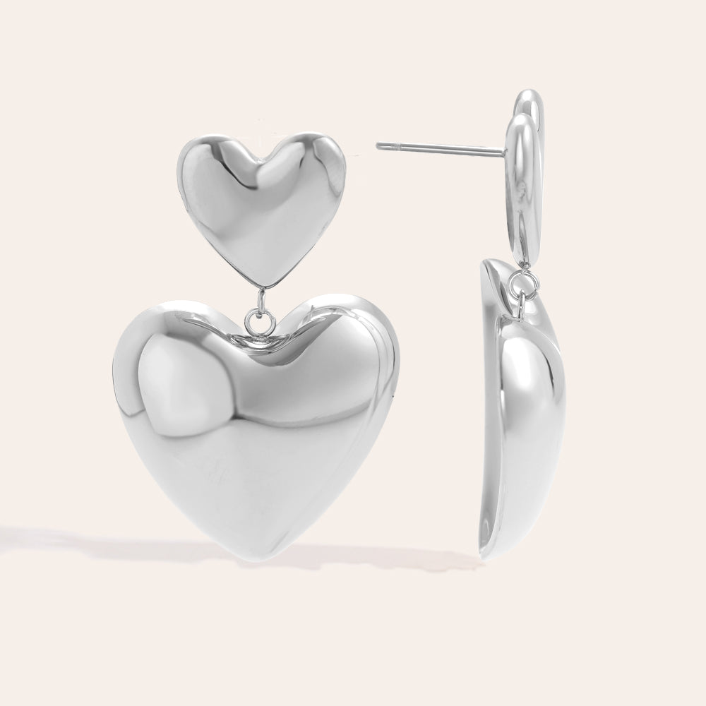 Earrings Double Heart