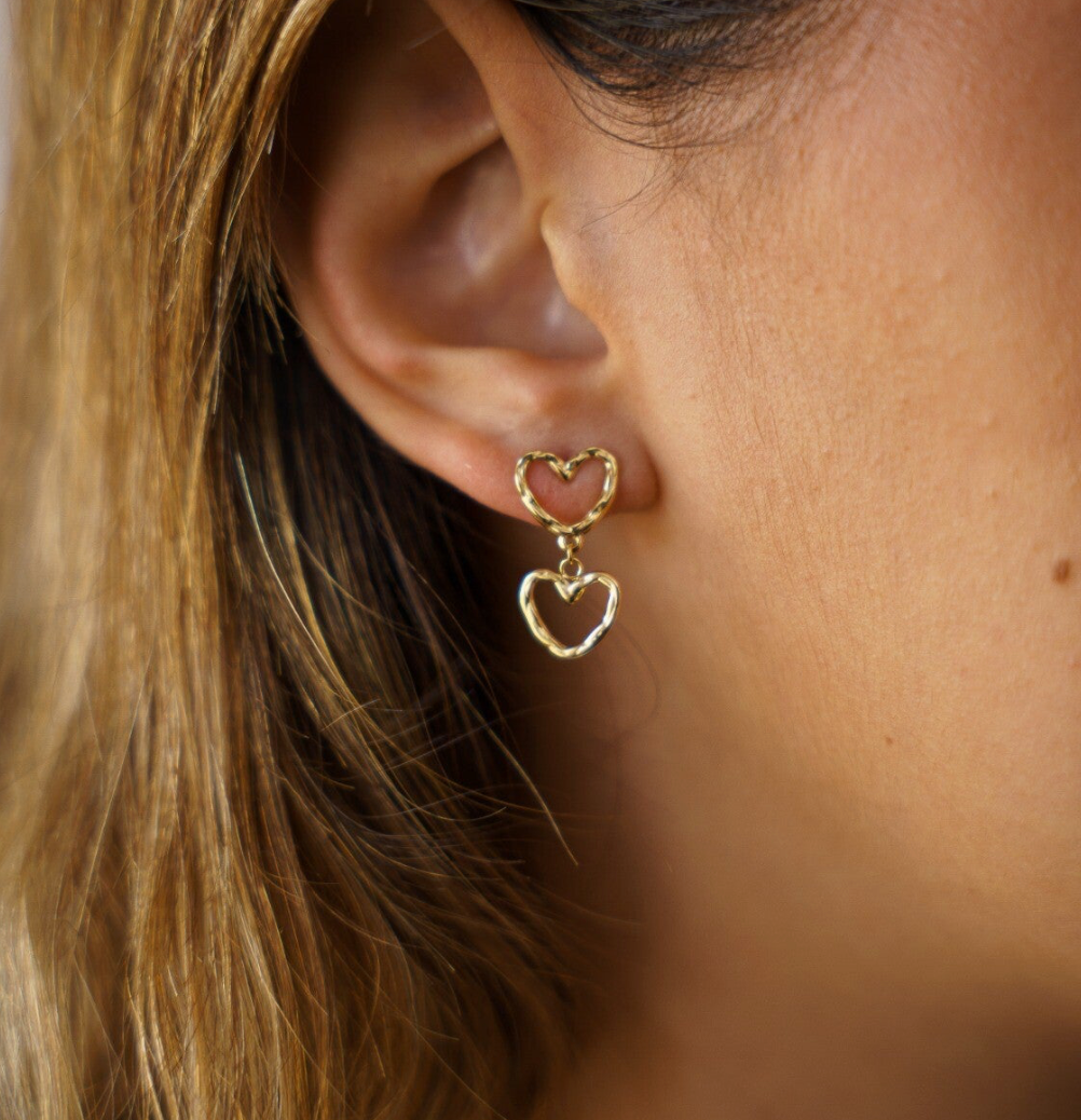 Earrings Double Heart